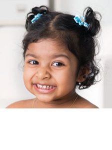 Girl with pierced ear